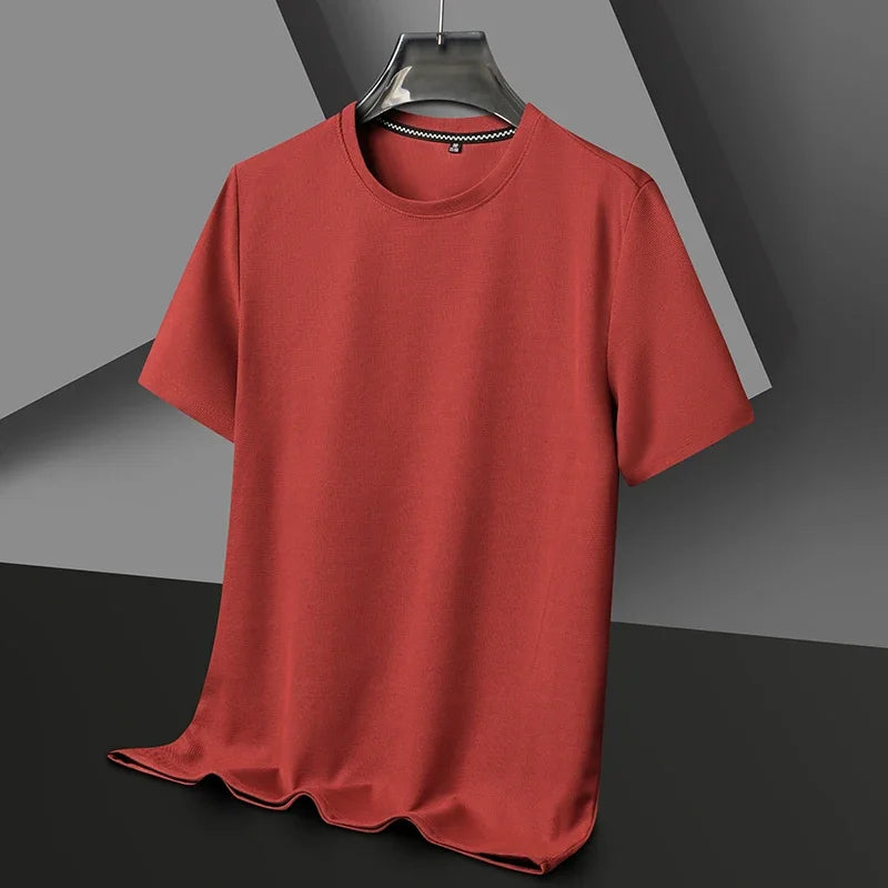 Waffle Round Neck Short Sleeved T-shirt for Men's