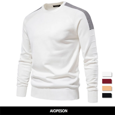 Spliced Drop Sleeve Casual O-neck Slim Fit Pullovers Men's Sweaters