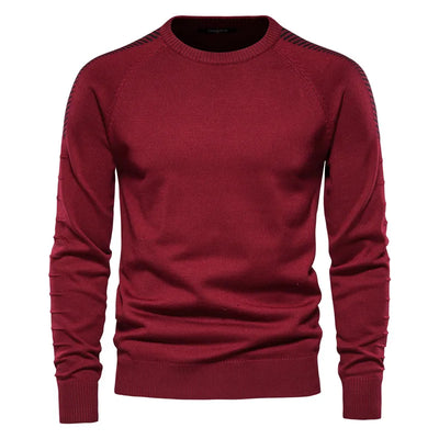 Spliced Drop Sleeve Casual O-neck Slim Fit Pullovers Men's Sweaters