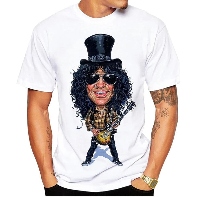 Slash 3D Print Cool T-shirt Casual Short Sleeve T-shirt Street Hip Hop Rock Personality Tees