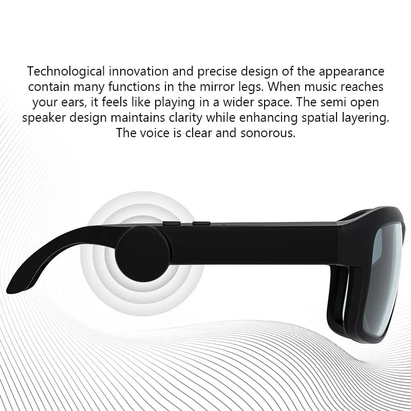 Smart Bluetooth Glasses Headset Wireless Headphones Audio Sun Lens Headphones