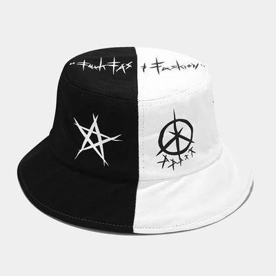 Cotton Bucket Hat Patchwork Graffiti