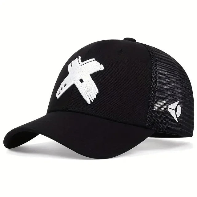 Men Mesh Hat X Letter Baseball Cap Outdoor Sport Snapback Hat Breathable Caps  Fitted Cap