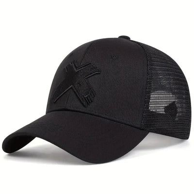 Men Mesh Hat X Letter Baseball Cap Outdoor Sport Snapback Hat Breathable Caps  Fitted Cap