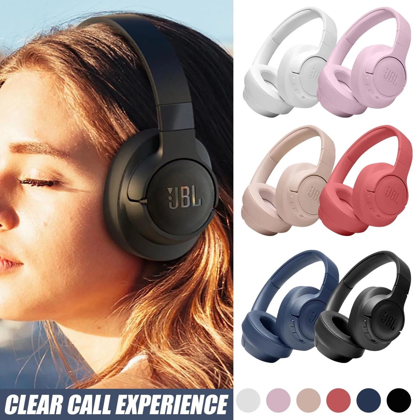 T-UNE 760NC Headphone Deep Bass Sound Sports Game Bluetooth Headset With Mic Noise Canceling Sports Earphones