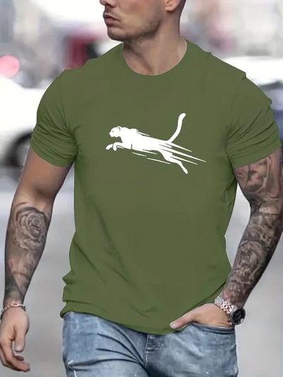 Vintage T-Shirt For Men Wolf Leopard Pattern 3D Printed Casual Round Neck Shirt Quick-Drying Exquisite Oversized Men's Clothing