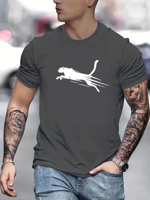 Vintage T-Shirt For Men Wolf Leopard Pattern 3D Printed Casual Round Neck Shirt Quick-Drying Exquisite Oversized Men's Clothing