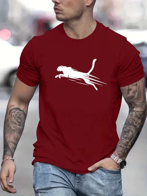 Vintage T-Shirt For Men Wolf Leopard Pattern 3D Printed Casual Round Neck Shirt Quick-Drying Exquisite Oversized Men's Clothing