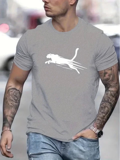 Vintage T-Shirt For Men Wolf Leopard Pattern 3D Printed Casual Round Neck Shirt Quick-Drying Exquisite Oversized Men's Clothing