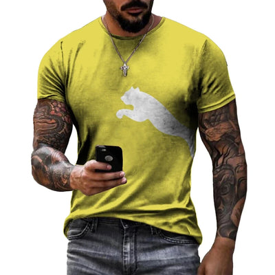 Vintage T-Shirt For Men Wolf Leopard Pattern 3D Printed Casual Round Neck Shirt Quick-Drying Exquisite Oversized Men's Clothing