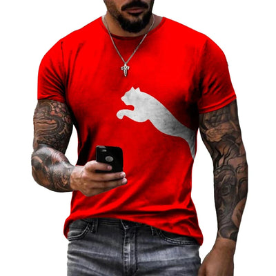 Vintage T-Shirt For Men Wolf Leopard Pattern 3D Printed Casual Round Neck Shirt Quick-Drying Exquisite Oversized Men's Clothing