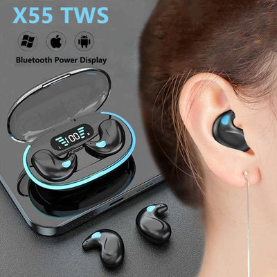 I Royal X55 Sleeping Earbuds Wireless Mini Headphones For Work TWS Bluetooth Earphone Stereo Hidden Headsets with Mic HD Call Waterproof eprolo 